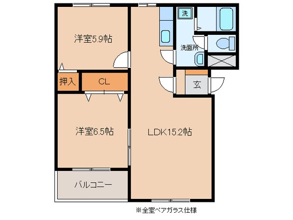 中畑前山 徒歩3分 2階の物件間取画像